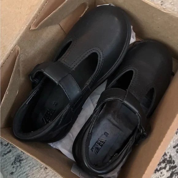 Zara Kids NWT leather black mary jane school shoes 6552/630 - Picture 13 of 13